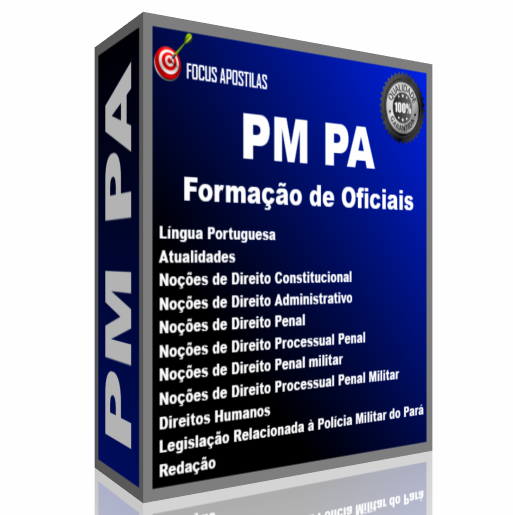 PM PA - Formação de Oficiais, apostila com caderno de teste e prova