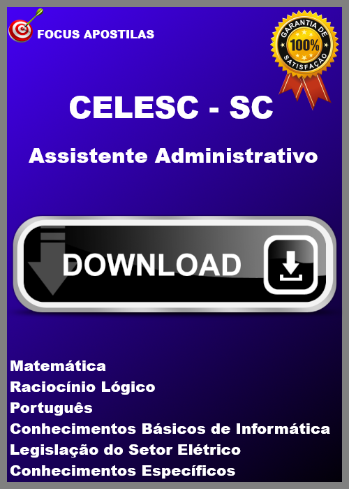 apostila CELESC assistente administrativo pdf 2024