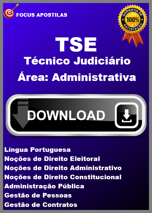 apostila tse Técnico Judiciário – Área Administrativa concurso pdf download 2024