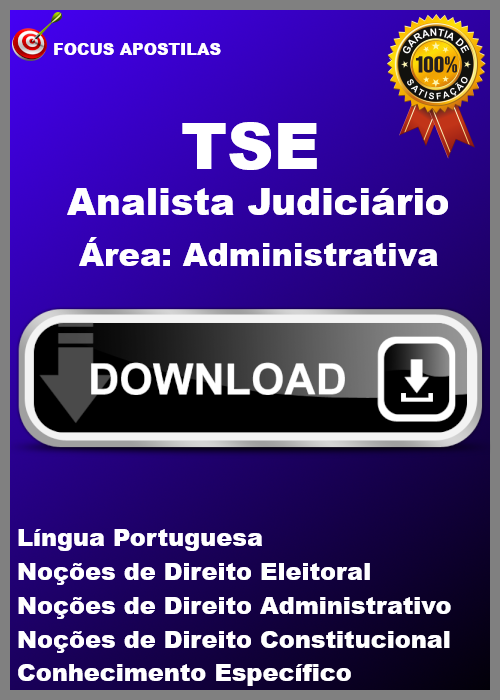 apostila TSE Analista Judiciário - Área: Administrativa concurso pdf download