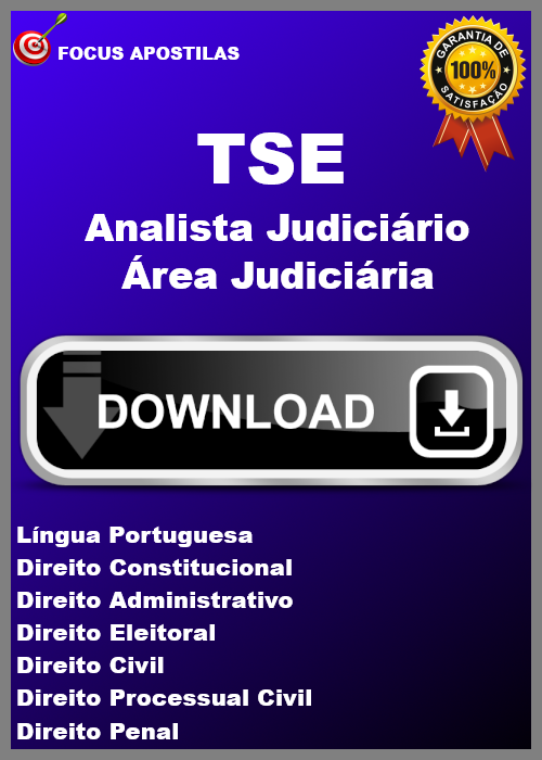 apostila tse Analista Judiciário - Área Judiciária concurso pdf download 2024