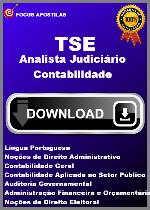 apostila tse Analista Judiciário - Contabilidade concurso pdf download 2024