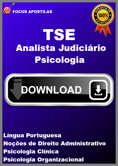 apostila tse Analista Judiciário - Psicologia concurso pdf download 2024